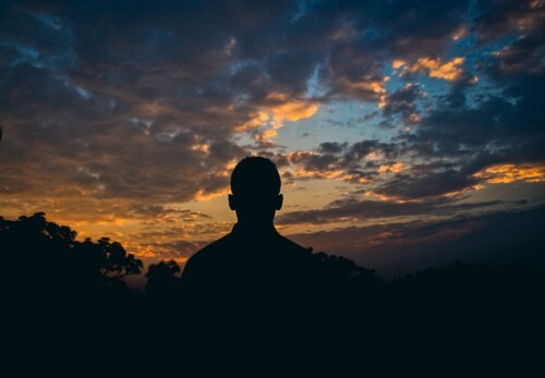 man viewing sunrise