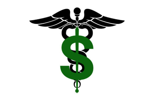 medical insignia with dollar sign