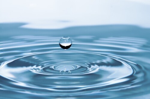 Drop of water with ripples
