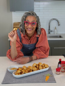 Carla Hall in the kitchen