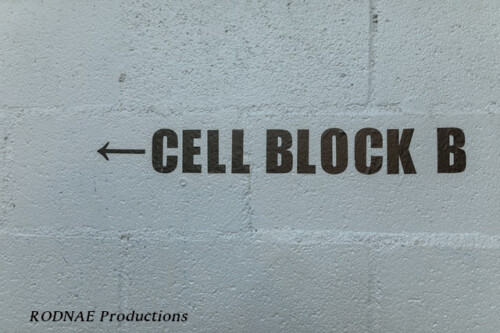 words cellblock b on wall
