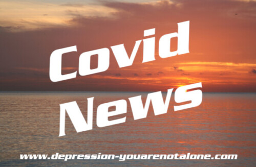 the words covid news over ocean sunrise with website url at bottom