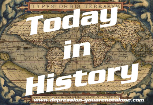 the words today in history over old wold map (copyrighted)