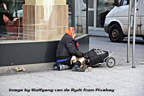 homeless woman