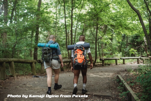 two men hiking