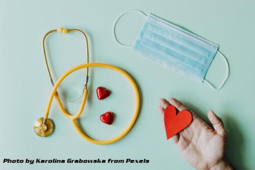 stethoscope, hearts and mask