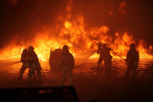 firefighters in wildfire