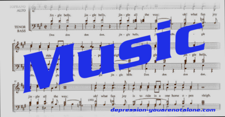 the word music over a musical score