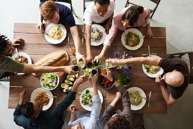 family at dinner table